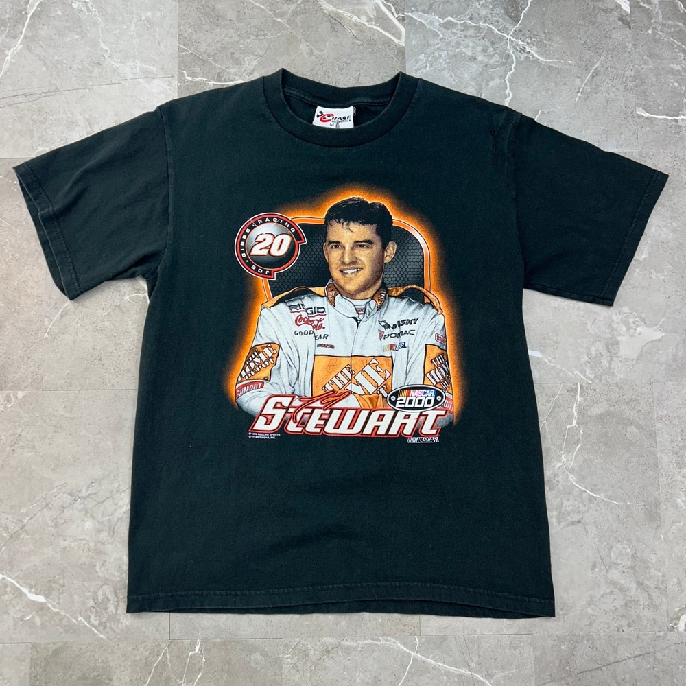 90s Vintage Nascar Tony Stewart Graphic Tee Mens Medium Caricature Racing Shirt